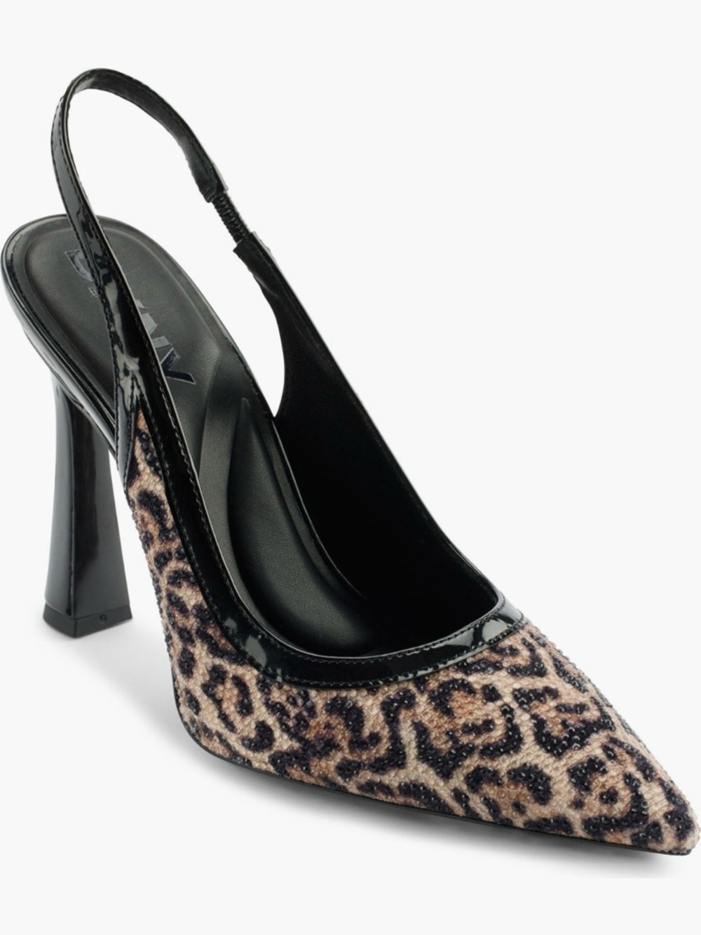 DKNY Leopard Print Cinette Slingback Pointed Toe Pump